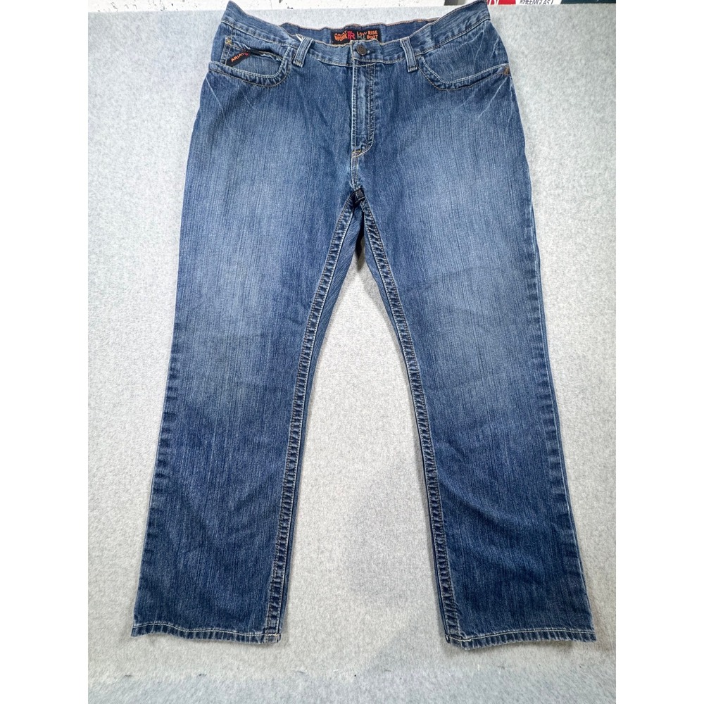 Ariat Work FR M4 Low Rise Boot Cut Jeans Mens 38x32 Blue Flame‎ Resistant Denim